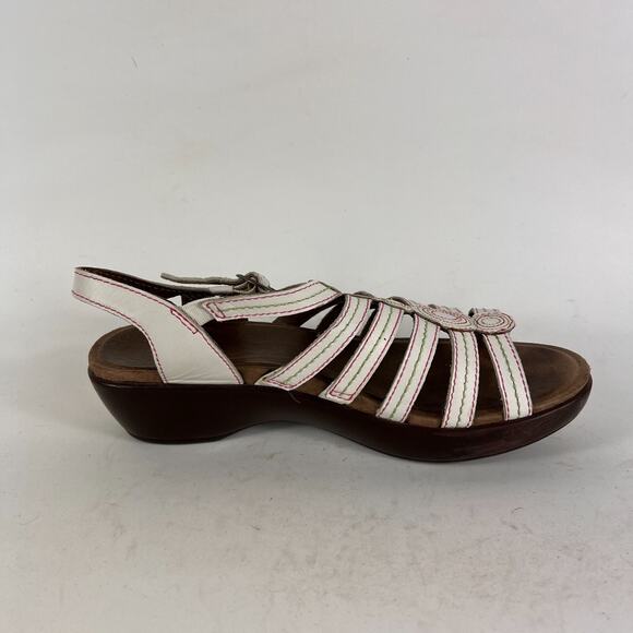 Dansko Drea fisherman us women’s size 9 white leather strappy platform sandals - Picture 3 of 11